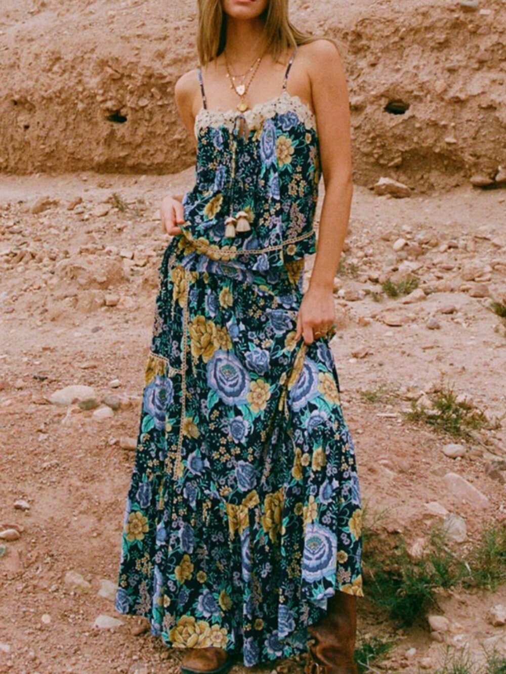 Spell & The Gypsy Collective Full Bloom Cami Periwinkle Large NWOT